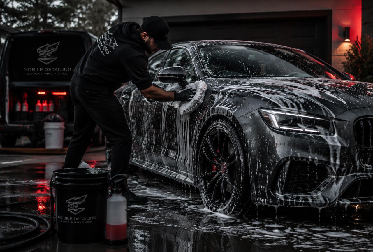 Glossy vehicle finish after an Elite Mobile Detailing service